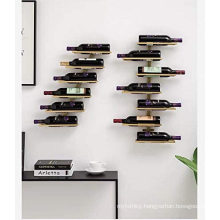 2020 misplaced style gold color customized wall mounted wine bottle racks for home